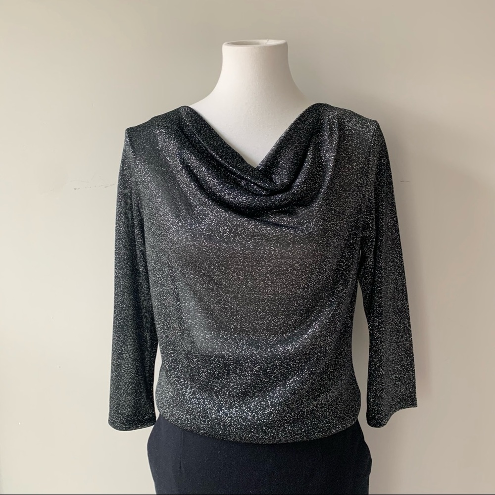Black Silver Sparkle Top Size Medium